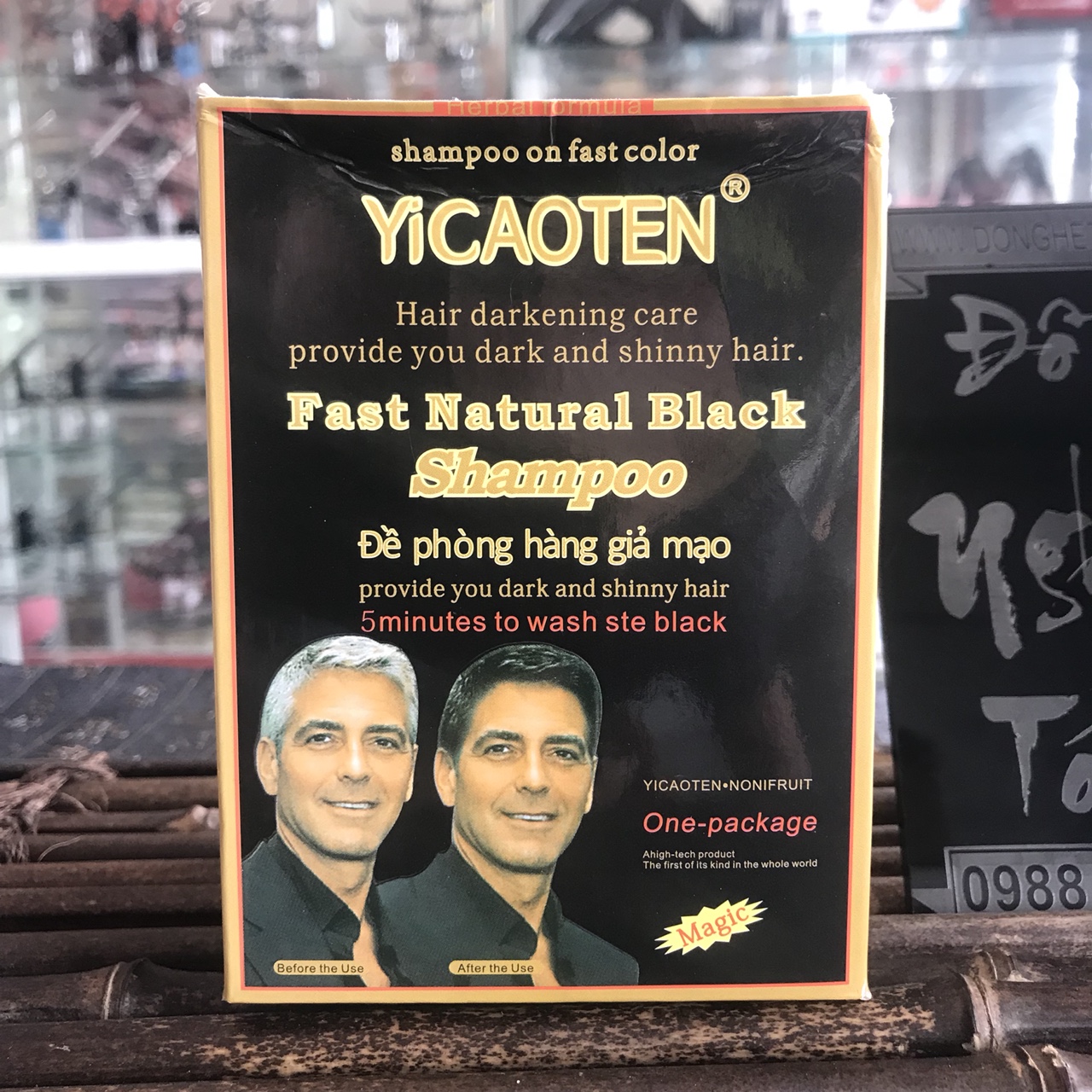 Dầu Gội Làm Đen Tóc Yicaoten (hộp 10 gói)
