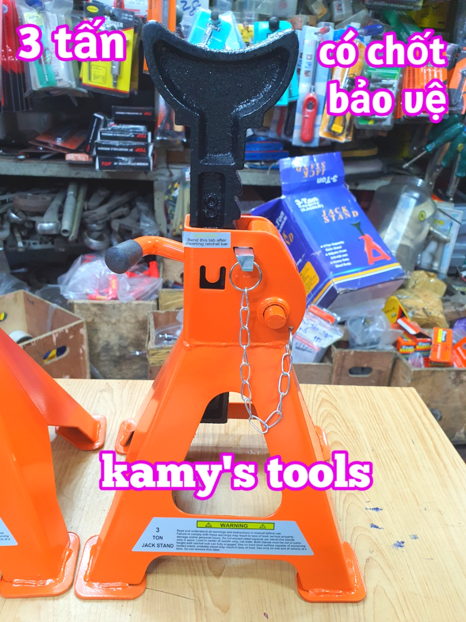 [HCM]Con đội kê chân kê 3 tấn có chốt an toàn và lót chân  (loại lẻ 1 cái)