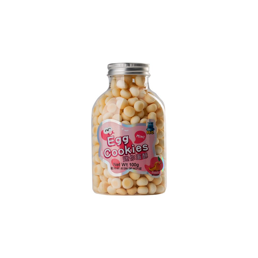 Bánh bi men trứng sữa I.B.O 100g dạng hũ có nắp vặn