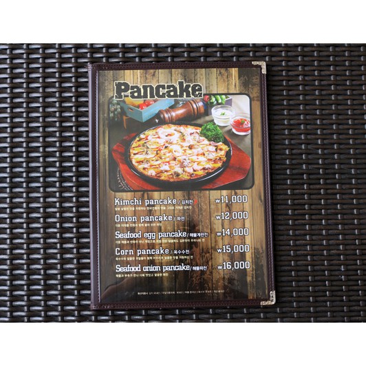 Bìa menu 20 trang (10 tờ)  A4 màu đen