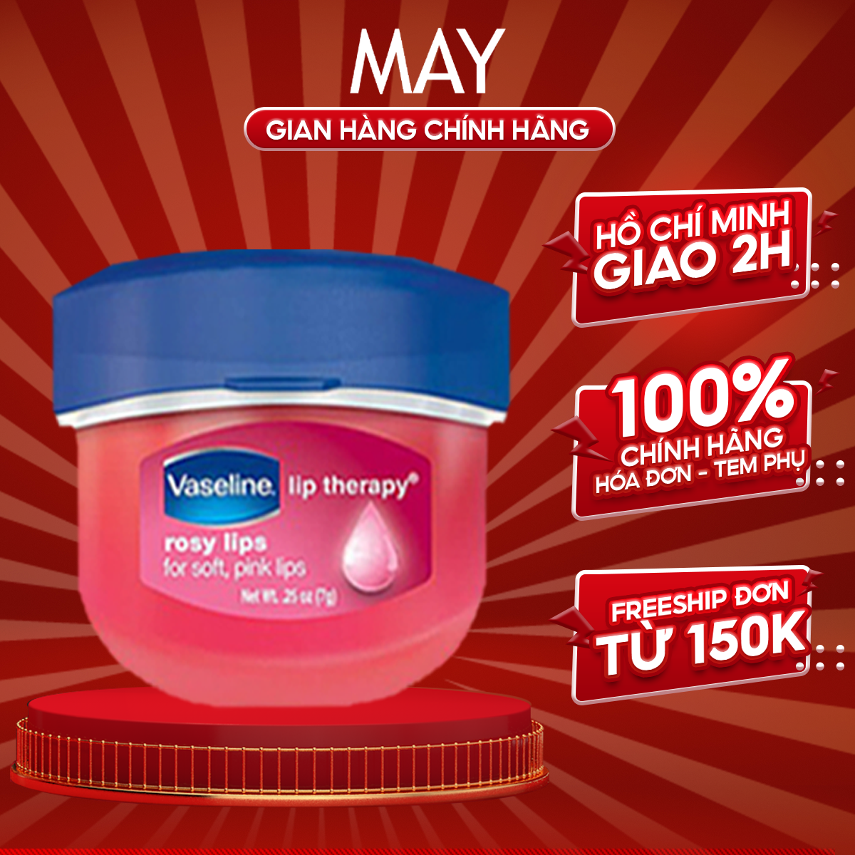 Sáp Son dưỡng môi Vaseline Lip Therapy Rosy Lips 7g