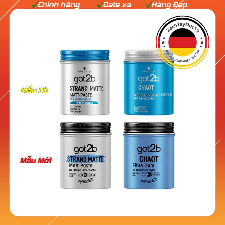 Sáp Vuốt Tóc Nam Schwarzkopf Got2B Strand matte của Đức 100ml