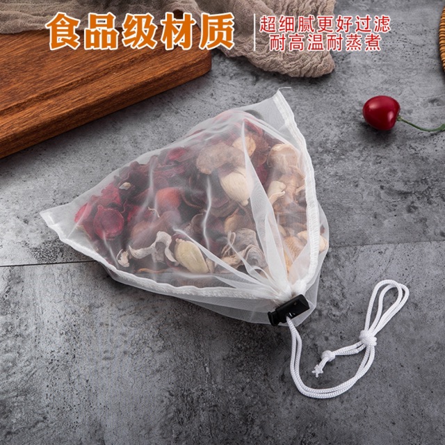 Túi Lưới Lọc Trà, sữa hạt dây rút siêu bền
