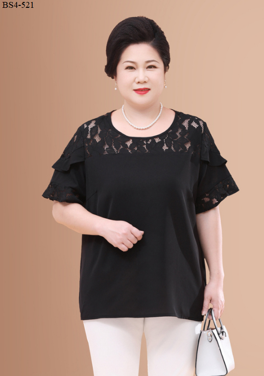 Áo kiểu phối ren trung niên bigsize BS4-521