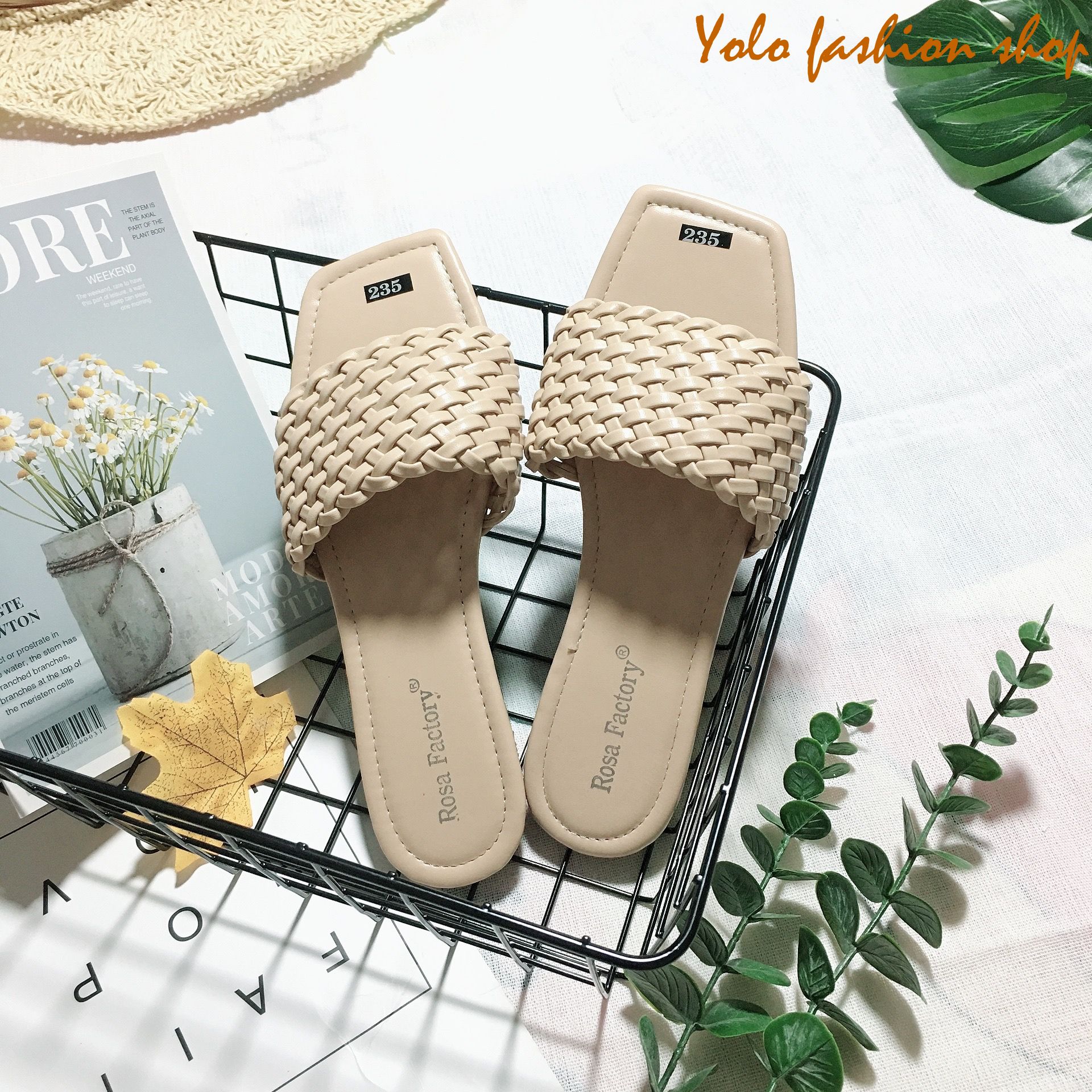 [Hoàn tiền 15%]Hình thật-DL29-Dép lê nữ quai ngang đan chéo siêu mềm êm chân
