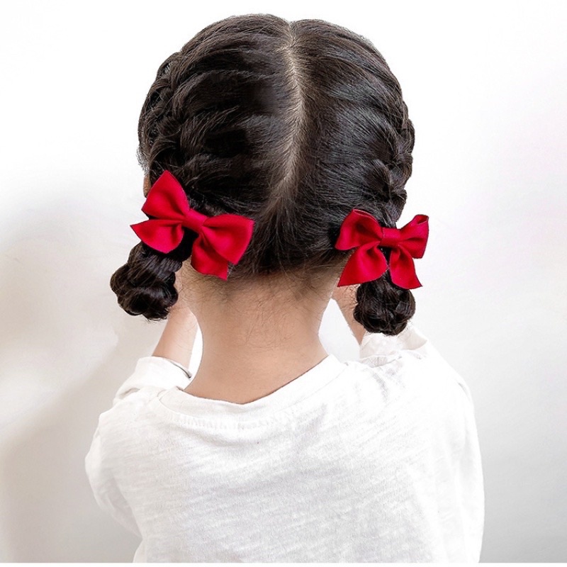 Set 2 chiếc kẹp tóc nơ KTH phong cách Hàn cho bé gái