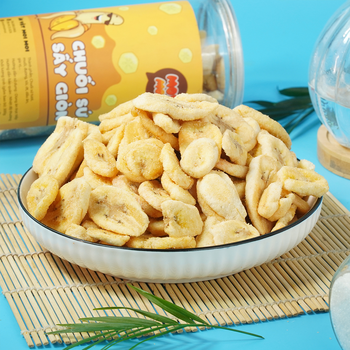 Chuối sứ sấy giòn 300g- Đồ ăn vặt MoiMoi