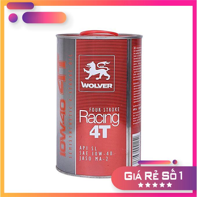 [Có sẵn] Nhớt Wolver Racing 4T tổng hợp 10W40 lon 1L/800ml, nhớt xe máy/xe côn tay Wolver racing 10W40 giá rẻ khách tùy chọn lon 800ml hoặc 1L