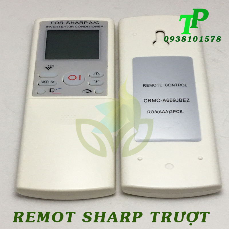 Điều Khiển, Remote Máy Lạnh Điều Hòa Sharp Trượt (Tặng Kèm Pin)