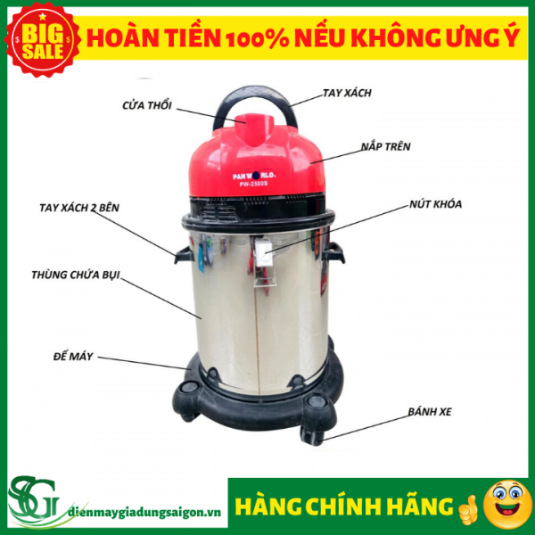 [HCM]Máy hút bụi khô và ướt PANWORLD PW-2500S