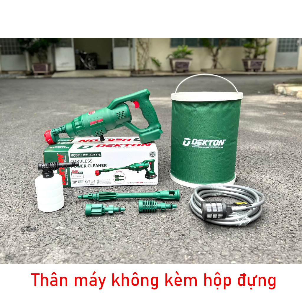 Máy rửa xe dùng pin 21v dekton m21-srx775 - chân pin phổ thông.