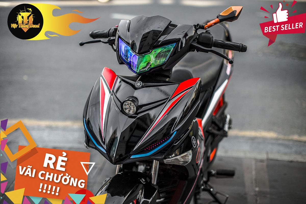 Tem Trùm Exciter 150  Đẹp Độ Chế Decal ( Đen Bóng)