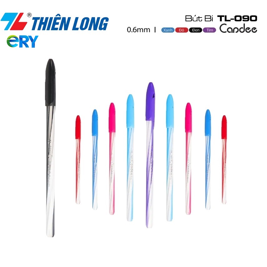 HỘP 20 cây bút bi đùn 0.6mm Candee - Thiên Long TL-090