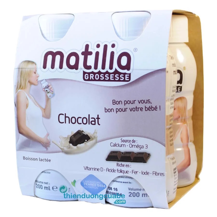 SỮA BẦU MATILIA Socola  200ML X 4 HỘP