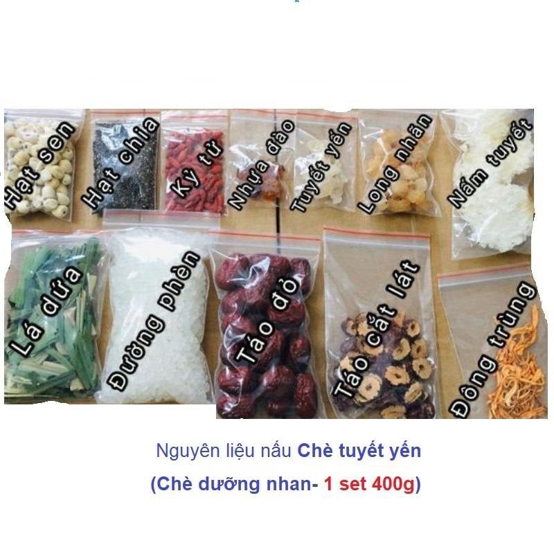 COMBO 400gr Nguyên Liệu Nấu Chè DƯỠNG NHAN (CHÈ TUYẾT YẾN )