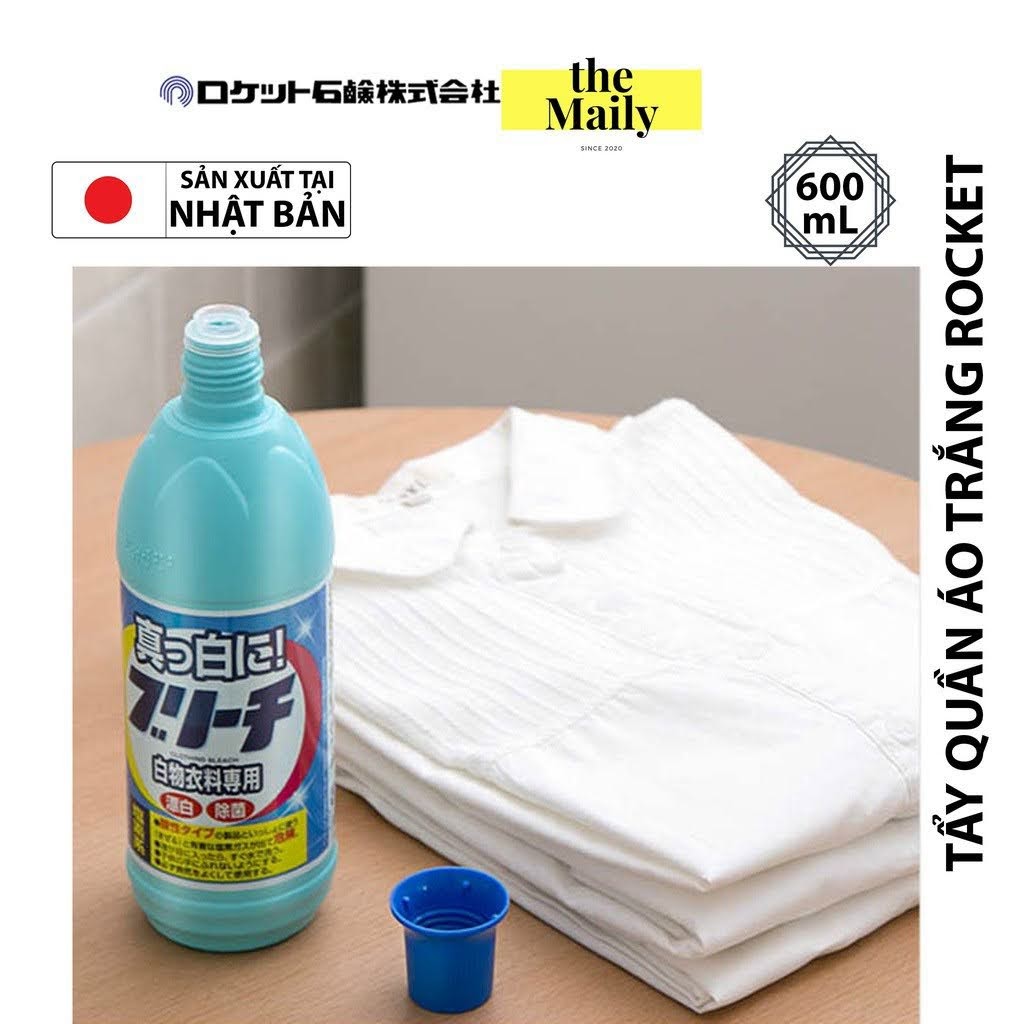 Nước tẩy quần áo trắng Rocket Nhật Bản 600ml
