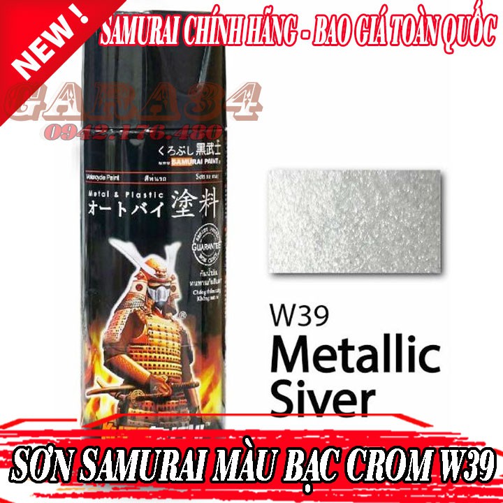 [HCM]SƠN SAMURAI MÀU BẠC CRÔM ÁNH KIM W39