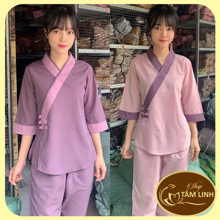 Đồ Lam Đi Chùa _ Mẫu Tim 3 Nút