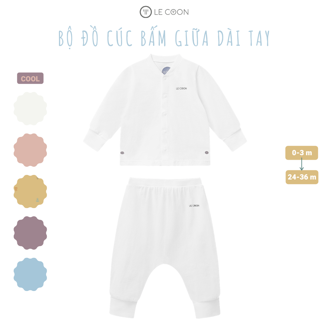 LE COON | Bộ Đồ Cúc Bấm Giữa Dài Tay | COOL