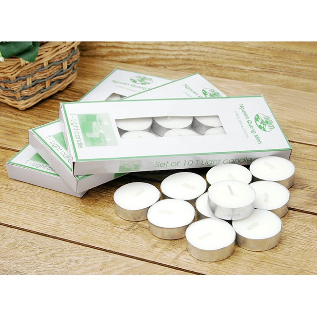 10 VIÊN  NẾN LOẠI 1 - TEALIGHT CHÁY ĐỦ 4 TIẾNG (10 viên)