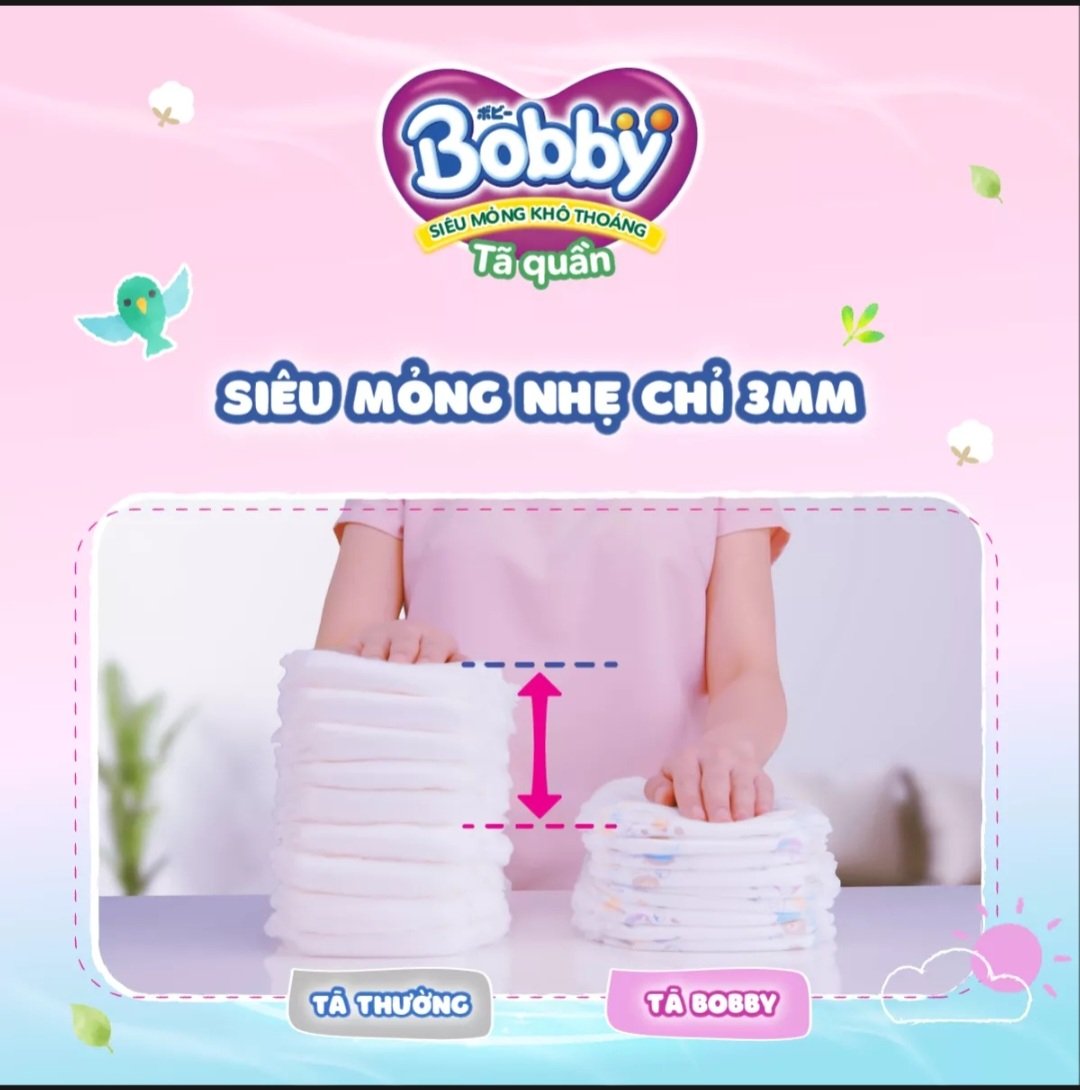 Tã quần Bobby M76+8 gạo non organic