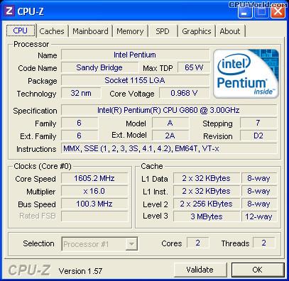 [HCM]Bộ vi xử lý cpu G860 - 3.0 dùng cho main 1155