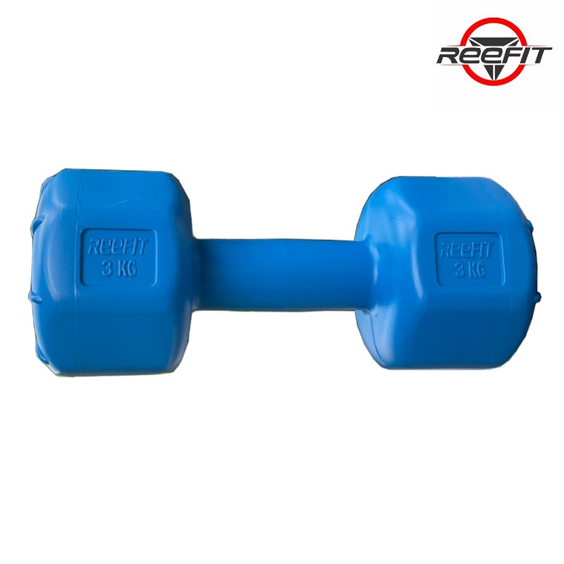 Tạ tay nhựa bát giác 3kg Reefit đã có ruột (1 cái)