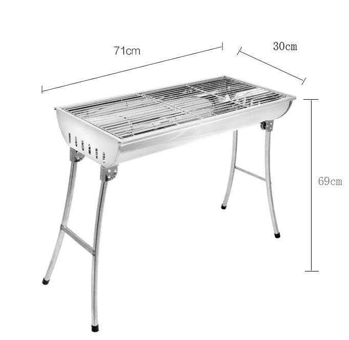 Online Mall Lò nướng Inox than ngoài trời BBQ Full Set (73x33x71)cm