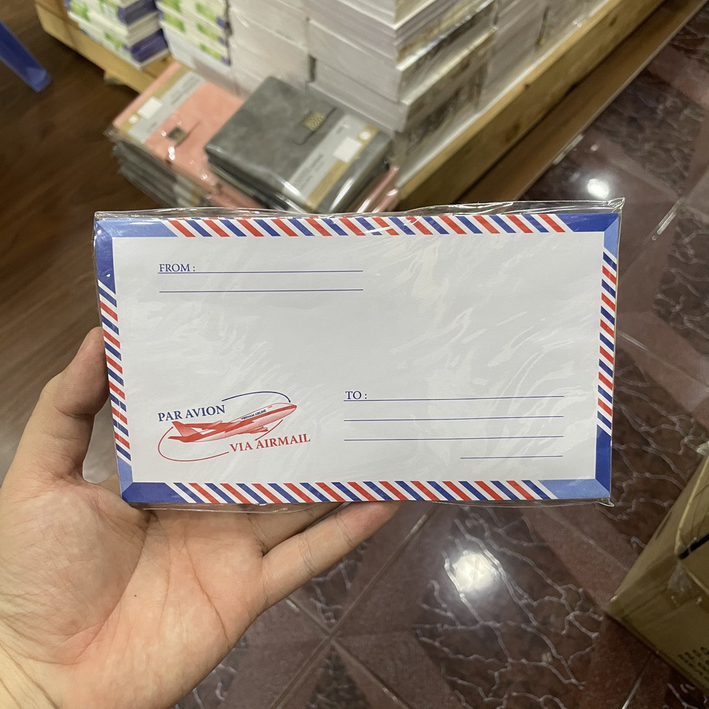 Bao Thư Sọc Có Keo - 2291 (10x18cm) - Xấp 20 Bao Thư