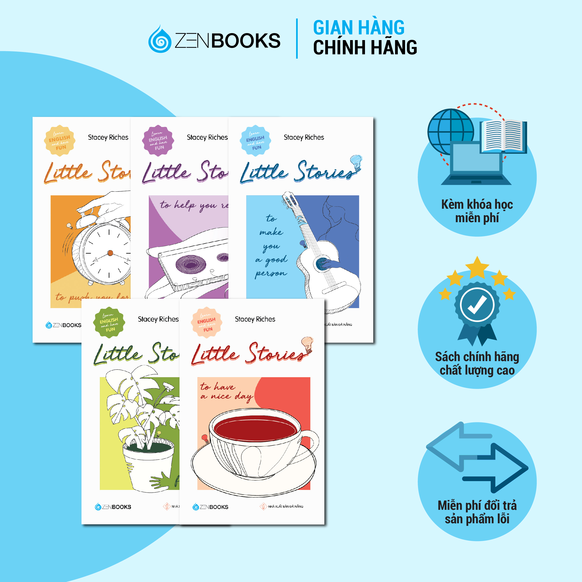 Sách - Bộ Little Stories 5 Cuốn (Nice day, Good Person, Relax, Forward, Friends) (Combo 1)