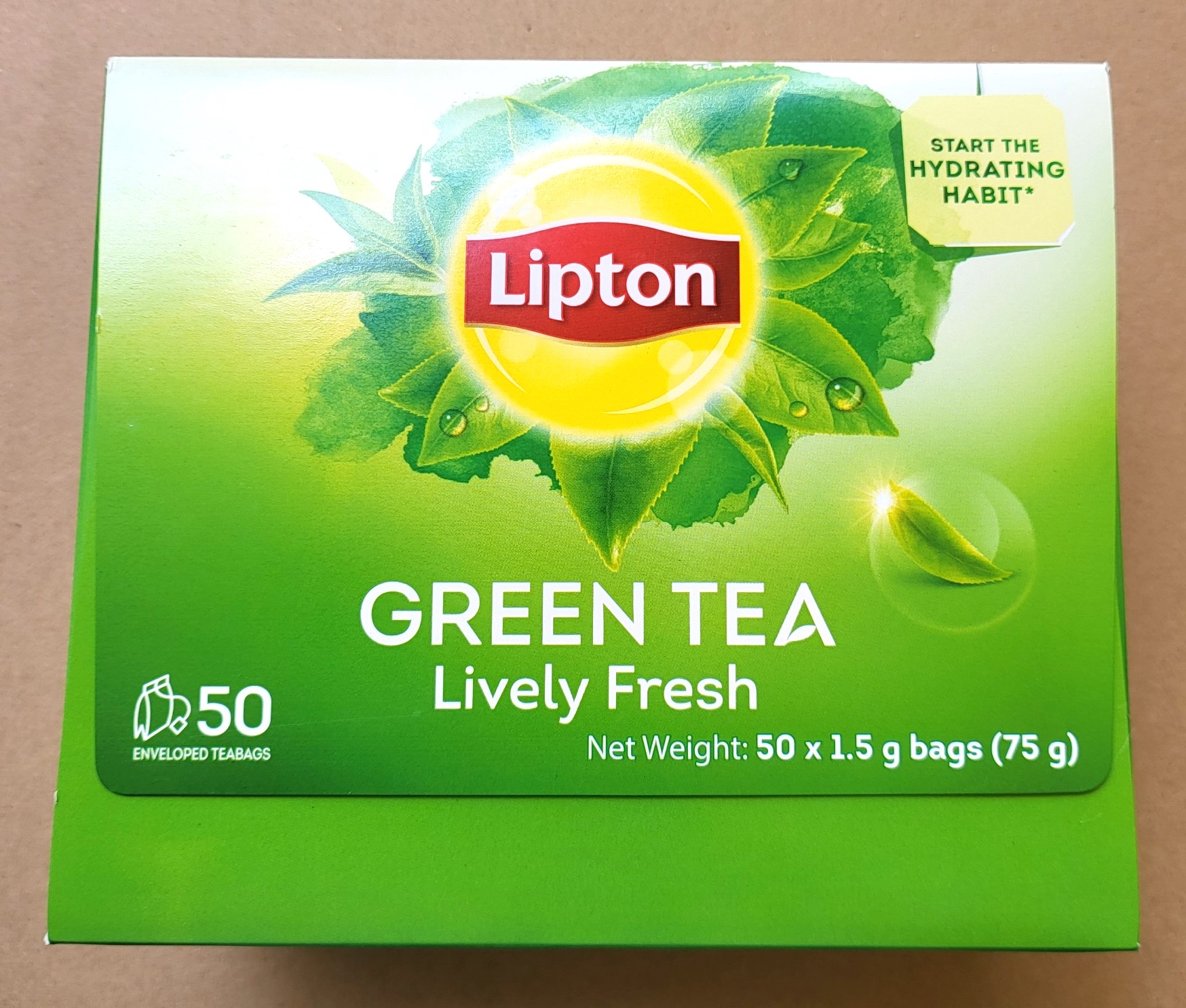 Trà xanh tươi mới lipton green tea lively fresh teabags