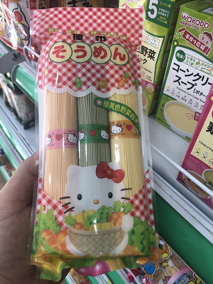 Mì Somen rau củ Hello Kitty cho bé của Nhật