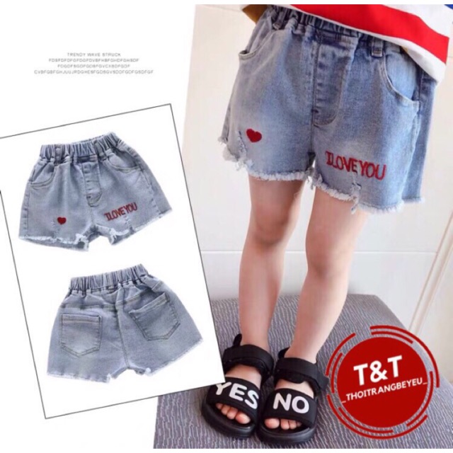 . quần đùi bò cho bé trai-bé gái qate940