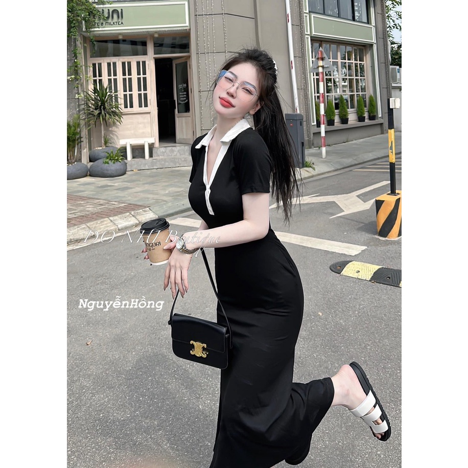 Váy body cổ bẻ đuôi cá DN727