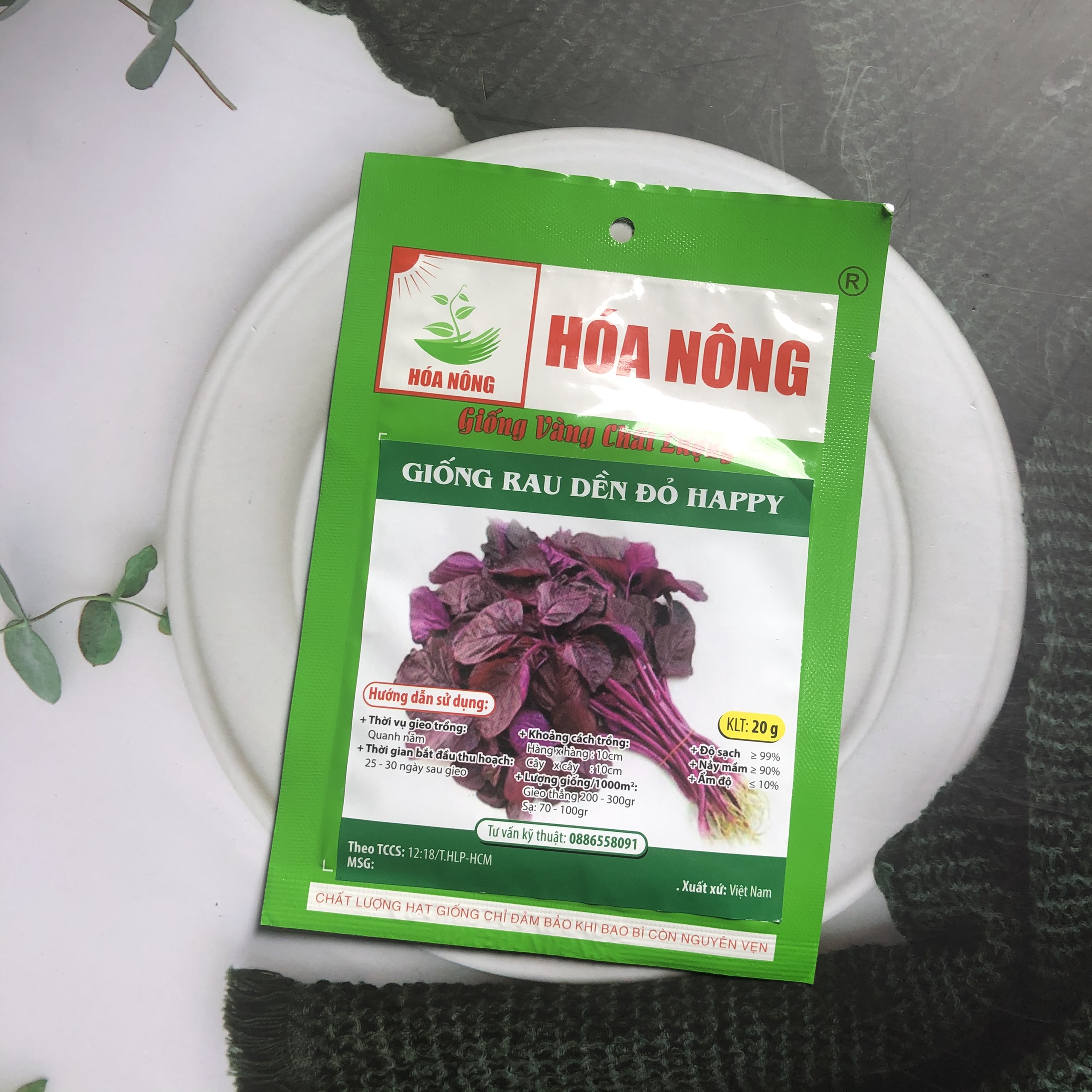 [HCM]Hạt giống rau dền đỏ happy HN gói 20gr