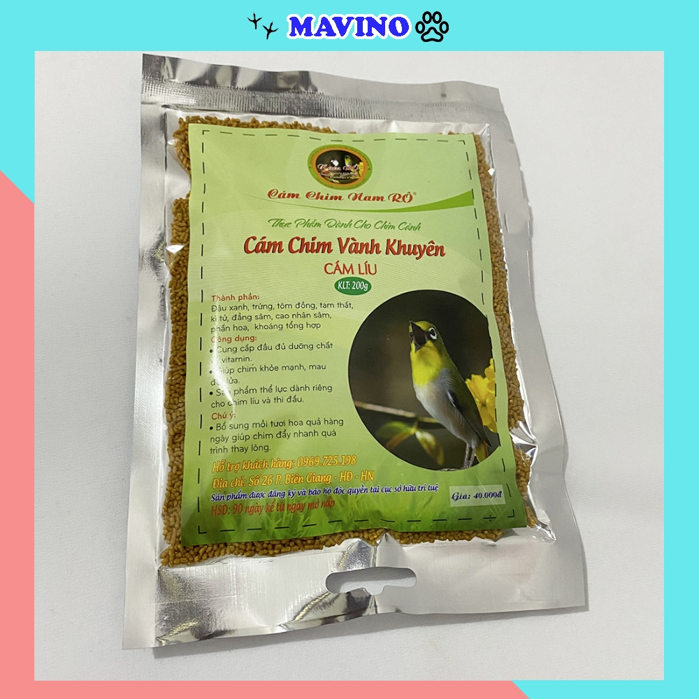 [Hoàn Tiền 10%] Cám chim vành khuyên Nam Rô cao cấp giá rẻ cho chim líu khối lượng 200gram