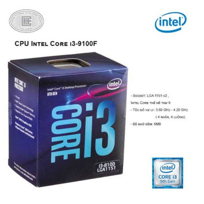 chip Intel core i3 9100f