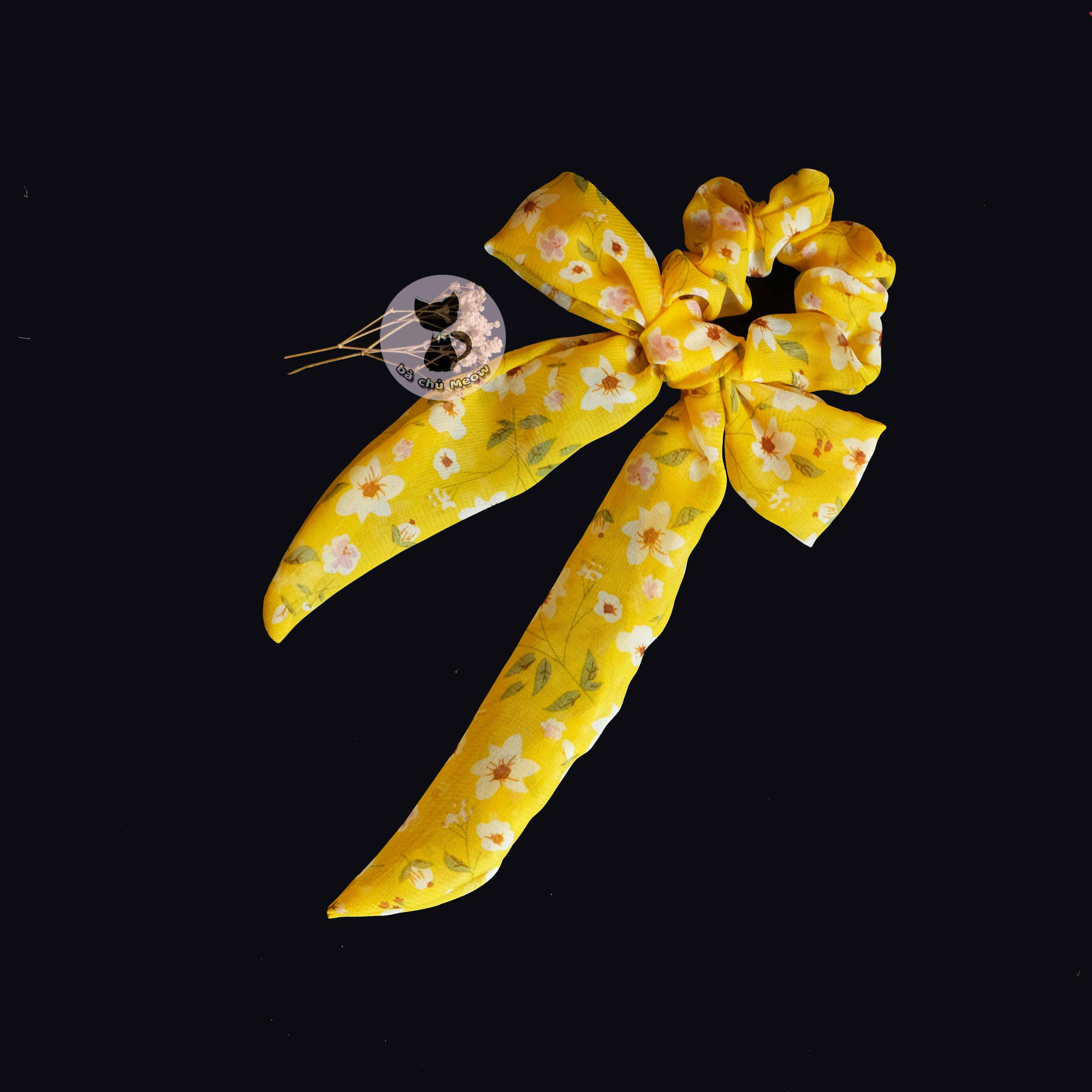 Đồ Cột Tóc Tiểu Thư - Dây Cột Tóc Hoa Voan - Scrunchies Thắt Nơ