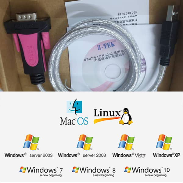 Cáp nạp PLC Mitshubishi Ztek chuẩn USB to RS232 (chip FT232)
