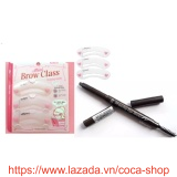 Combo Khuôn kẻ mày + chì kẻ mày ngang Hàn Quốc 02