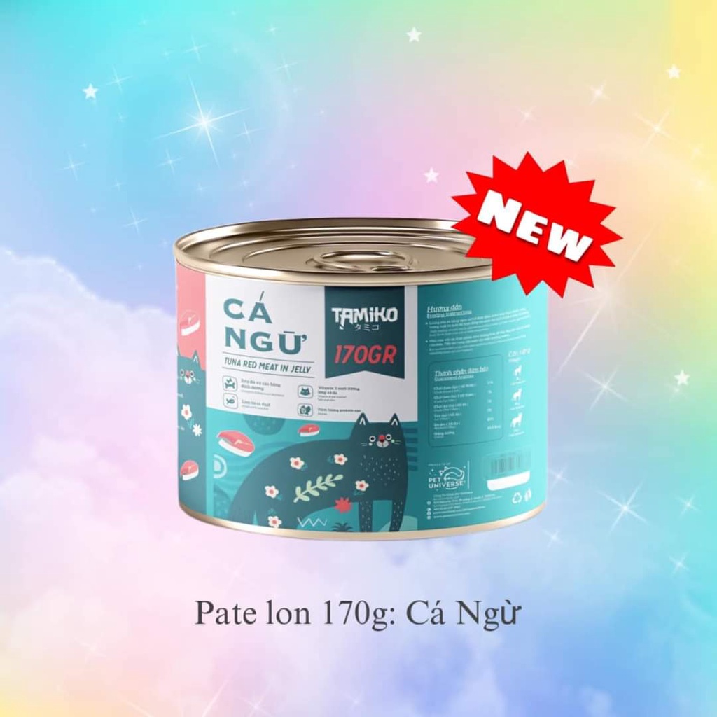Pate Tamiko lon 170gram cho mèo, dạng thạch