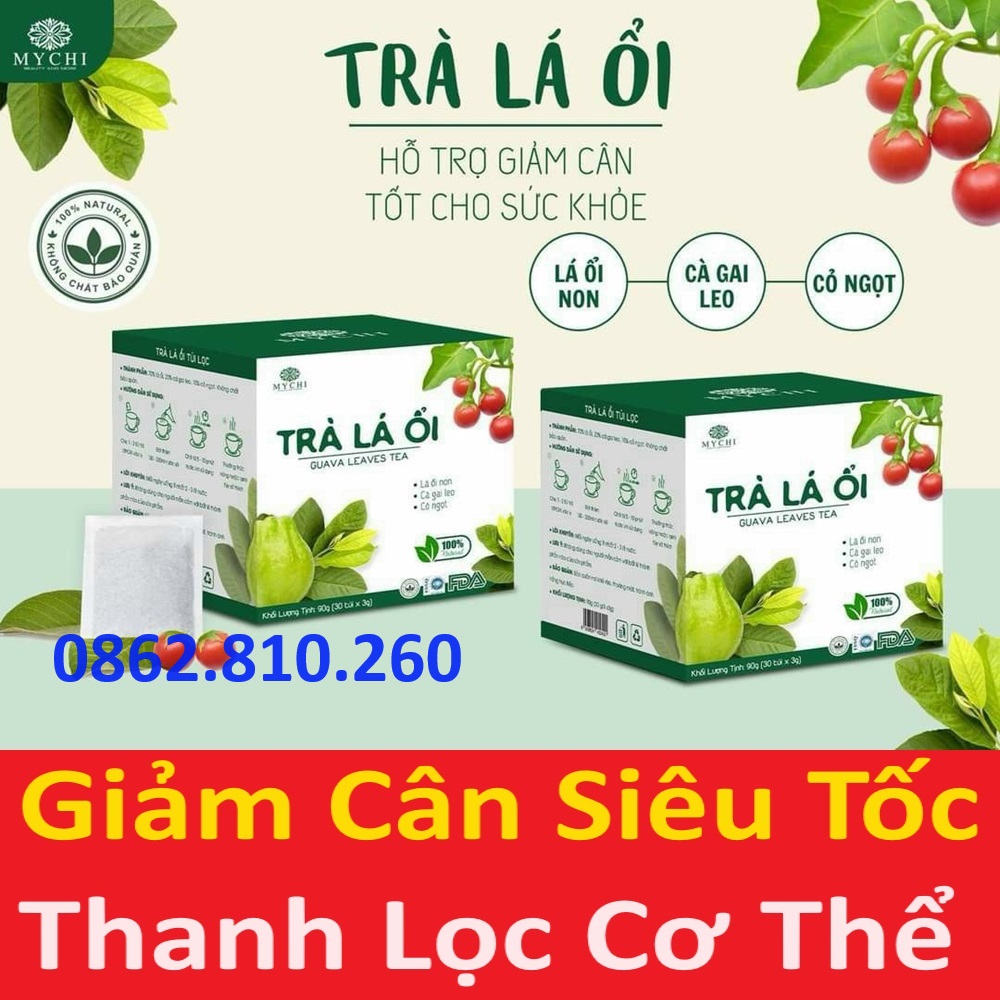 Trà lá ổi mychi hộp 30 túi , hỗ trợ giảm cân thanh lọc cơ thể