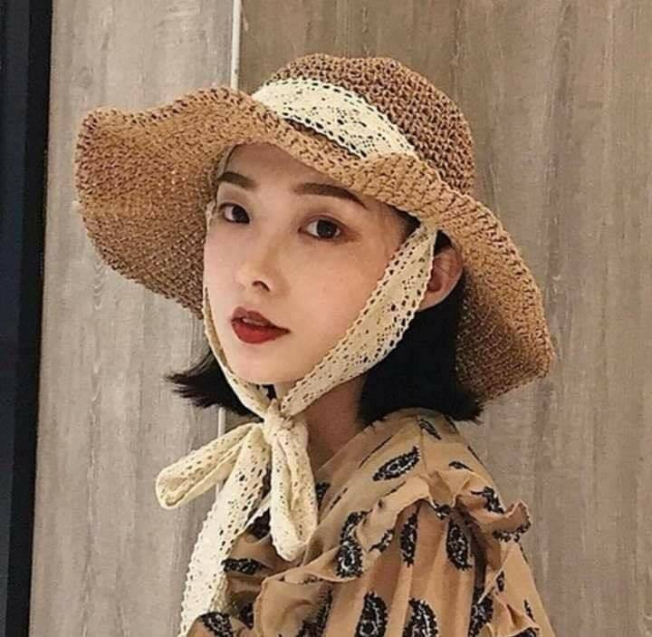 Nón cói dây ren tiểu thư