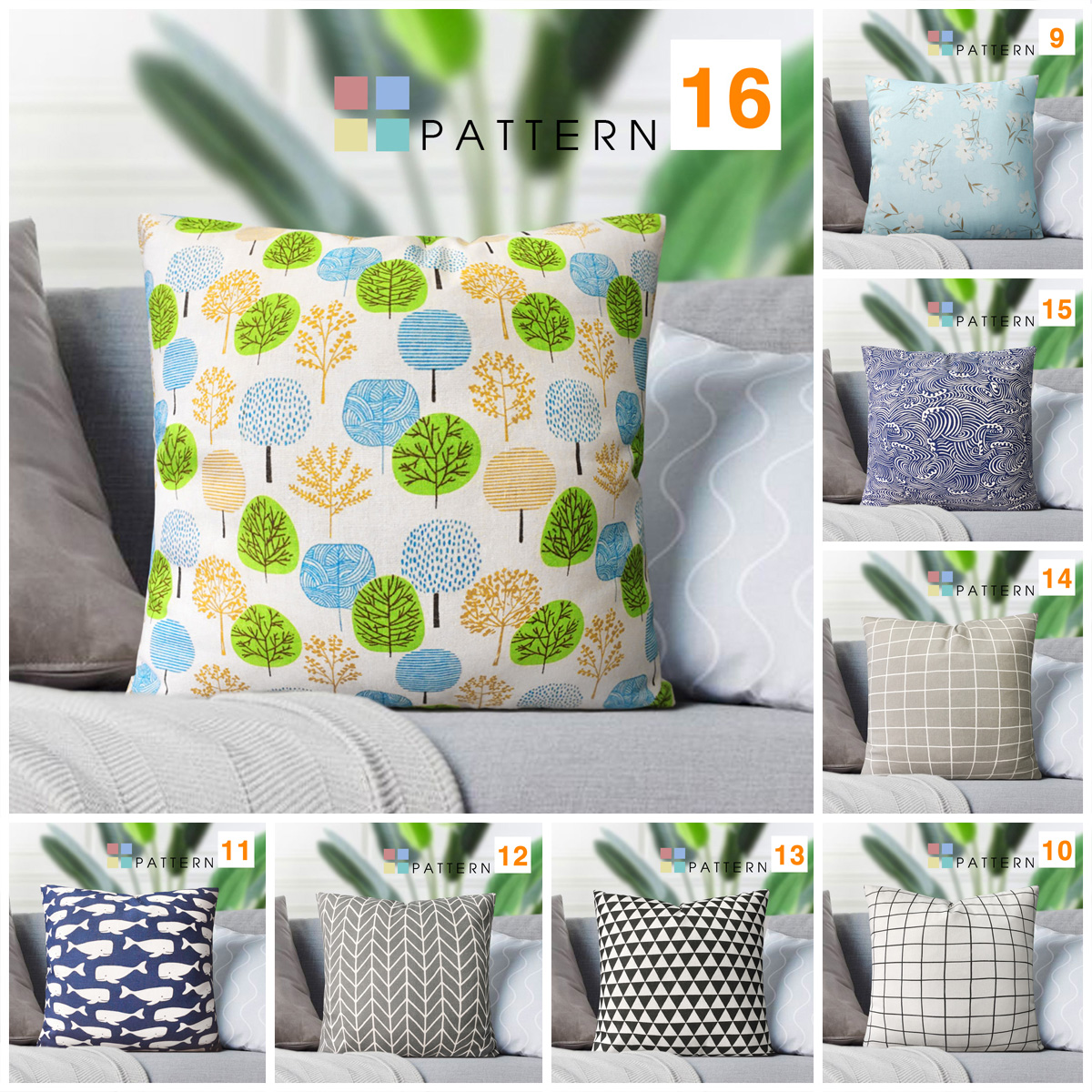 Vỏ Gối Tựa Sofa PATTERN (NO17-32) (45x45cm)