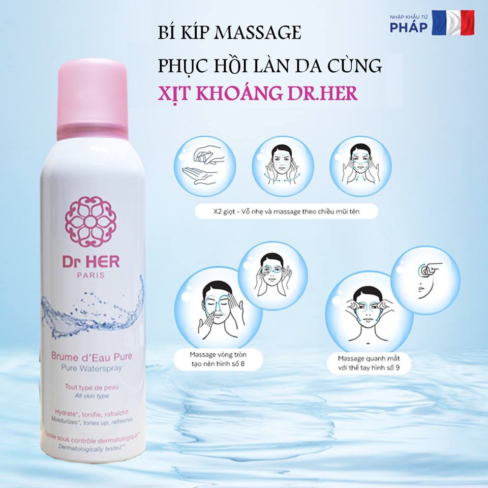 Xịt khoáng Dr Her cấp ẩm và làm diệu da 150ml