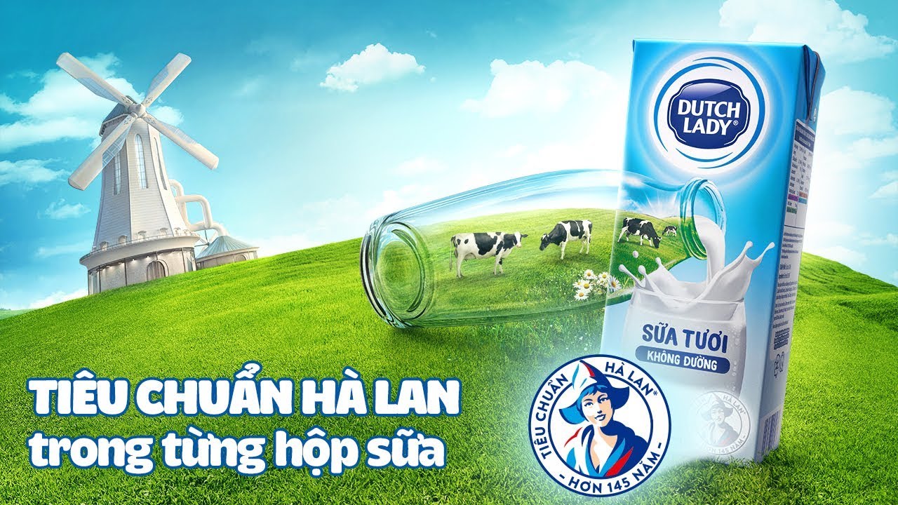 Thùng 24 bịch sữa nước Dutch Lady ít đường 180ml