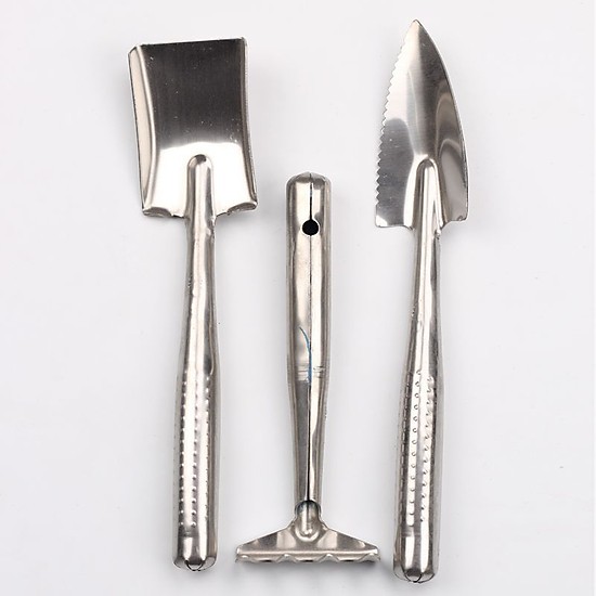 Bộ dụng cụ làm vườn mini 3 món inox