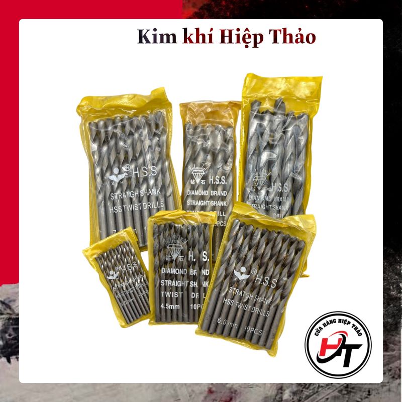 Mũi khoan gỗ và sắt thép hss loại rẻ 2mm đến 10mm mks-hss-210