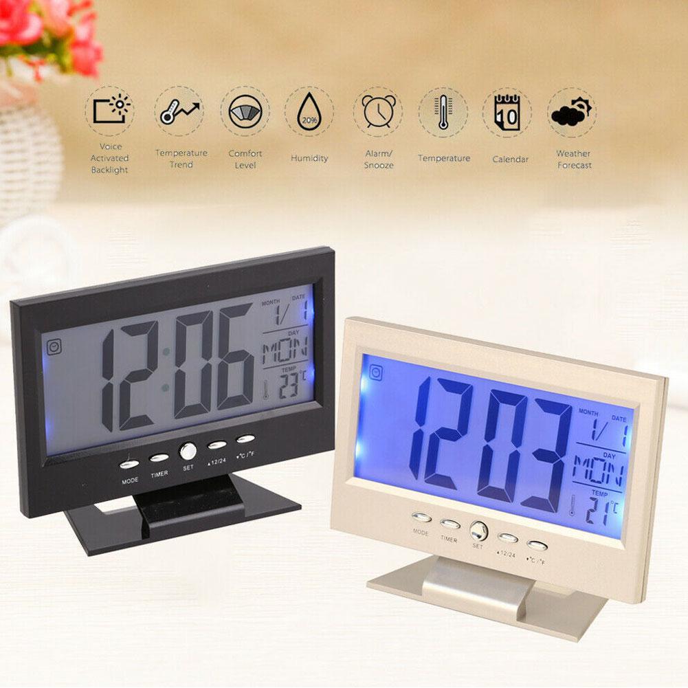 MIỄN PHÍ VẬN CHUYỂN COD  Intelligent Digital Clock Weather Station Display Alarm Calendar Clock Function Wireless Temperature Humidity Meter