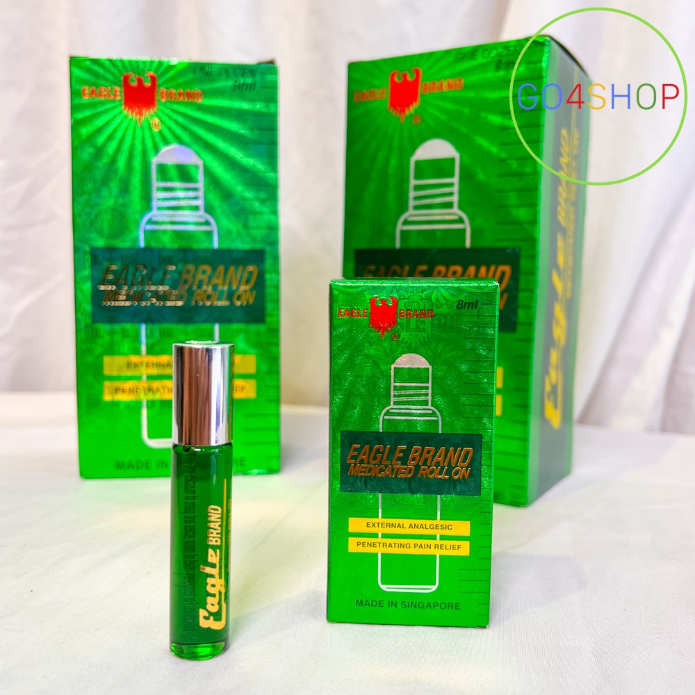 [Chính hãng] Dầu gió xanh con Ó Eagle Singapore dạng chai lăn 8ml